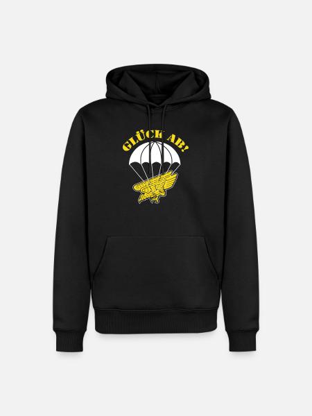 Glück ab! Fallschirmjäger - Männer Premium Bio Hoodie - Schwarz
