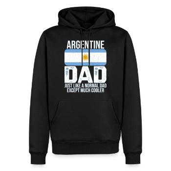 Argentinischer Vater Argentinien Flagge T-Shirt - Männer Premium Bio Hoodie - Schwarz - Vorne - Nico (187cm)