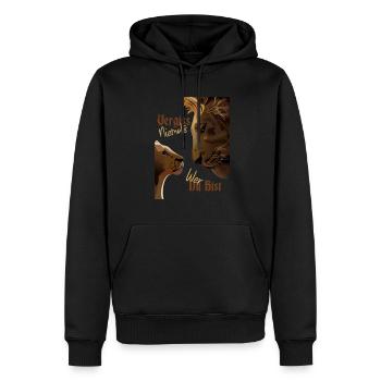 Löwen Design Wie der Vater so sehr Sohn - Männer Premium Bio Hoodie - Schwarz - Vorne - Nico (187cm)