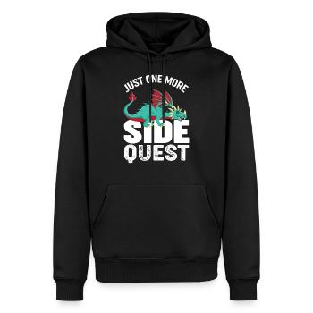 Lustiger Schlafender Drache Questing Humor RPG - Männer Premium Bio Hoodie - Schwarz - Vorne - Nico (187cm)