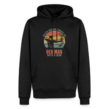 Pfeil und Bogen - Männer Premium Bio Hoodie - Schwarz - Vorne - Nico (187cm)