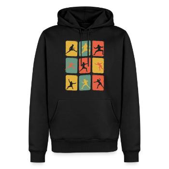Fechten Vintage Retro - Männer Premium Bio Hoodie - Schwarz - Vorne - Nico (187cm)