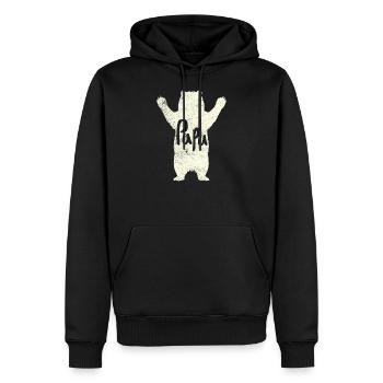 T-shirt Big Papa Bear Hug - Sweat à capuche Premium bio Homme - noir - Devant - Nico (187cm)