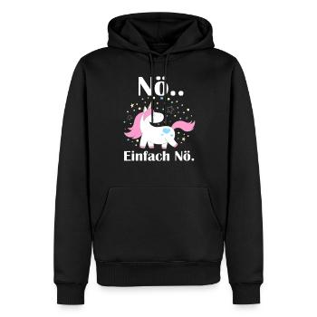 Nö Einhorn Lustiger Spruch Stiolzes Einhorn - Männer Premium Bio Hoodie - Schwarz - Vorne - Nico (187cm)