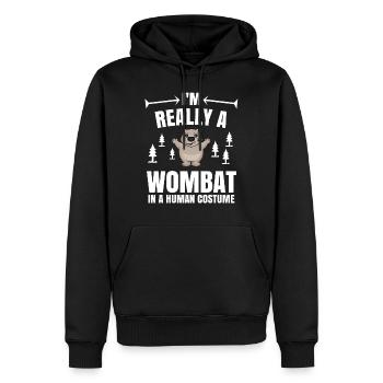 Wombat Beuteltier Australien Geschenk - Männer Premium Bio Hoodie - Schwarz - Vorne - Nico (187cm)