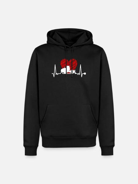Road builder heartbeat - Men’s Premium Organic Hoodie - black