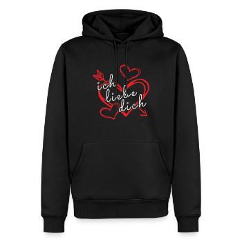 ich liebe dich Jahrestag - Männer Premium Bio Hoodie - Schwarz - Vorne - Nico (187cm)
