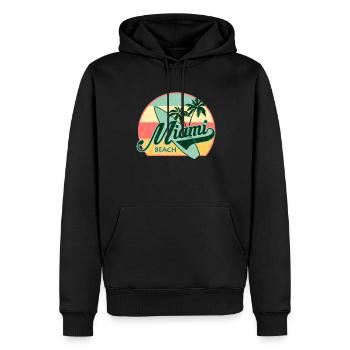 Miami Beach Sommer Urlaub USA 70s Tourist - Männer Premium Bio Hoodie - Schwarz - Vorne - Nico (187cm)