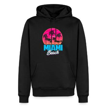 Miami Beach Sommer Urlaub USA 70s Tourist - Männer Premium Bio Hoodie - Schwarz - Vorne - Nico (187cm)