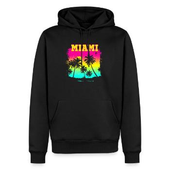 Miami Beach Sommer Urlaub USA 70s Tourist - Männer Premium Bio Hoodie - Schwarz - Vorne - Nico (187cm)