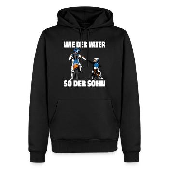 mottorad vater sohn geschenk - Männer Premium Bio Hoodie - Schwarz - Vorne - Nico (187cm)