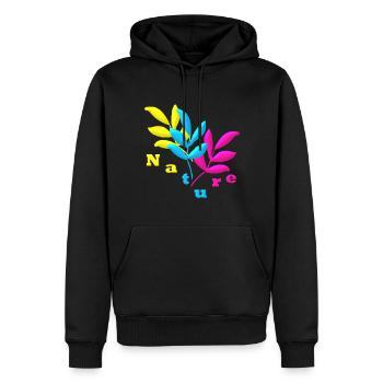Nature - Männer Premium Bio Hoodie - Schwarz - Vorne - Nico (187cm)