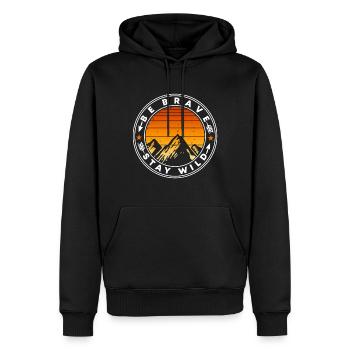 Mutig bleiben wild - Männer Premium Bio Hoodie - Schwarz - Vorne - Nico (187cm)