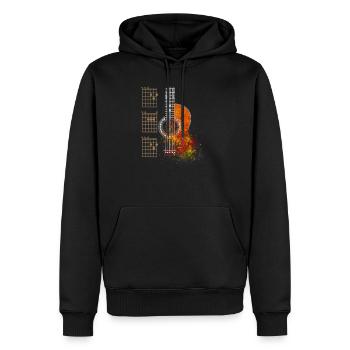 DAD Chords Acoustic Guitar Shirt - Men’s Premium Organic Hoodie - black - Front - Nico (187cm)