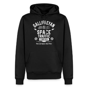 Gallifreyan Contrôle du trafic spatial - Sweat à capuche Premium bio Homme - noir - Devant - Nico (187cm)