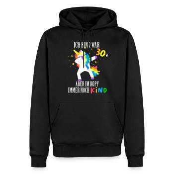 Ü30 Party Einhorn 30. Geburtstag Geschenk Dabbing - Männer Premium Bio Hoodie - Schwarz - Vorne - Nico (187cm)