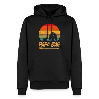 Papa Bär Vatertag Geburtstag Geschenk Geschenke - Männer Premium Bio Hoodie - Schwarz - Vorne - Nico (187cm)