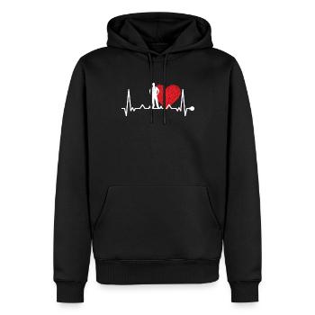 Herzschlag Arzt Notfallarzt Sanitäter - Männer Premium Bio Hoodie - Schwarz - Vorne - Nico (187cm)