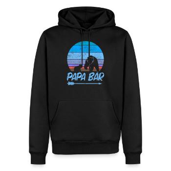 Papa Bär Vatertag Geburtstag Geschenk Geschenke - Männer Premium Bio Hoodie - Schwarz - Vorne - Nico (187cm)