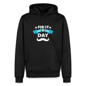 Erster Vatertag - Männer Premium Bio Hoodie - Schwarz - Vorne - Nico (187cm)