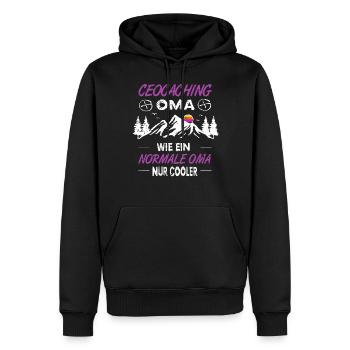 Geocacher Geocaching Oma Cache Geschenk - Männer Premium Bio Hoodie - Schwarz - Vorne - Nico (187cm)