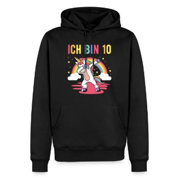 10. Geburstag Mädchen Geschenk Kinder Einhorn - Männer Premium Bio Hoodie - Schwarz - Vorne - Nico (187cm)