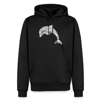 Dauphin - Sweat à capuche Premium bio Homme - noir - Devant - Nico (187cm)