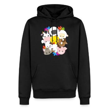 Animaux de ferme animaux fermier agriculteur cadeau - Sweat à capuche Premium bio Homme - noir - Devant - Nico (187cm)