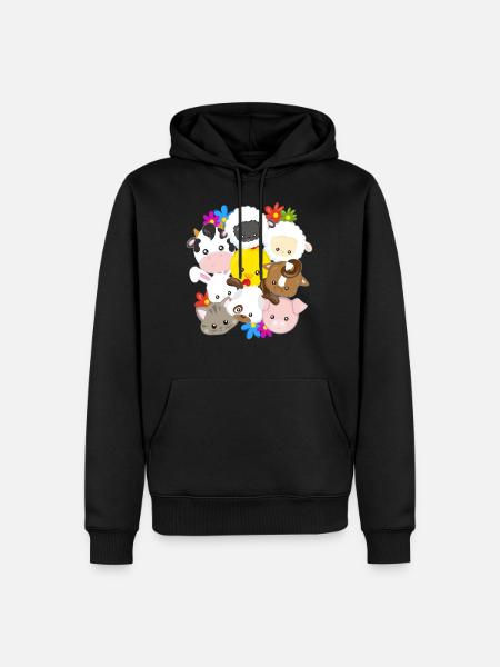 Animaux de ferme animaux fermier agriculteur cadeau - Sweat à capuche Premium bio Homme - noir