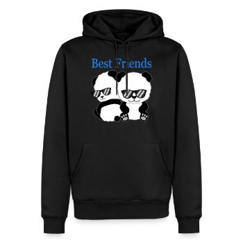 Panda Best Friends Freunde Freundschafts Geschenk - Männer Premium Bio Hoodie - Schwarz - Vorne - Nico (187cm)