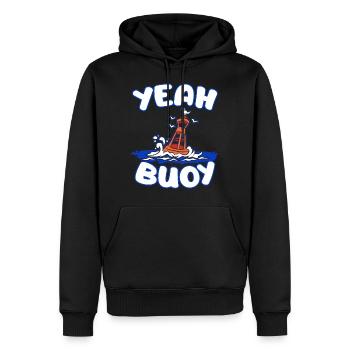 YEAH BUOY Boye Seefahrer Seefahrt Norddeutschland - Männer Premium Bio Hoodie - Schwarz - Vorne - Nico (187cm)