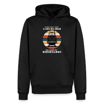 Diesellok Eisenbahner Lokführer Ausbildung - Männer Premium Bio Hoodie - Schwarz - Vorne - Nico (187cm)