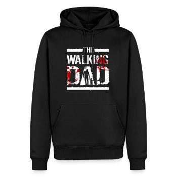 Le père qui marche - Sweat à capuche Premium bio Homme - noir - Devant - Nico (187cm)
