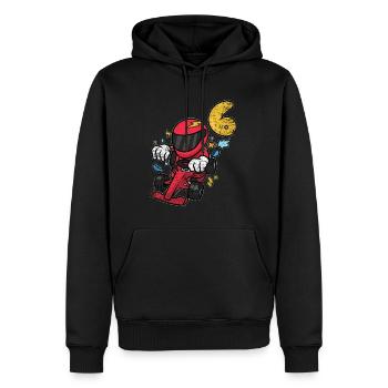 Pilote de course de voiture de course de 6e anniversaire - Sweat à capuche Premium bio Homme - noir - Devant - Nico (187cm)