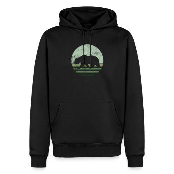 Ours brun rétro - Sweat à capuche Premium bio Homme - noir - Devant - Nico (187cm)