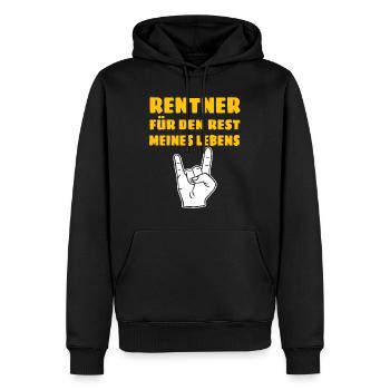 rentner lustiger spruch - Männer Premium Bio Hoodie - Schwarz - Vorne - Nico (187cm)