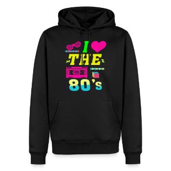 I Love The 80s Gift Clothes Femmes Hommes - Sweat à capuche Premium bio Homme - noir - Devant - Nico (187cm)