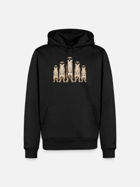 Cadeau drôle de lunettes de soleil gang suricate - Sweat à capuche Premium bio Homme - noir