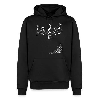 Notes de musique - Sweat à capuche Premium bio Homme - noir - Devant - Nico (187cm)