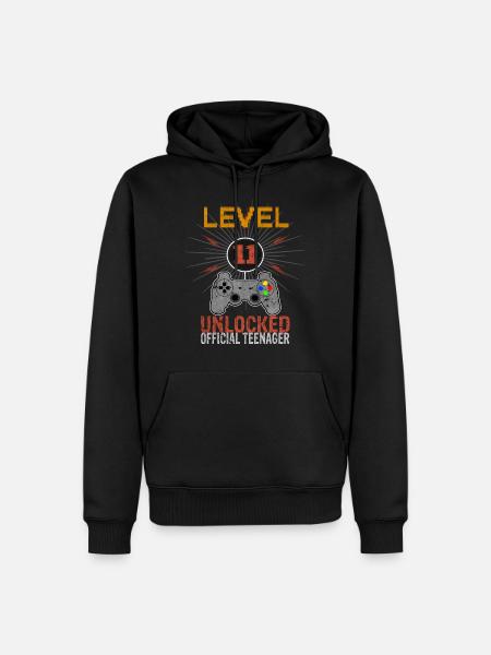 11th birthday teenager game controller - Men’s Premium Organic Hoodie - black