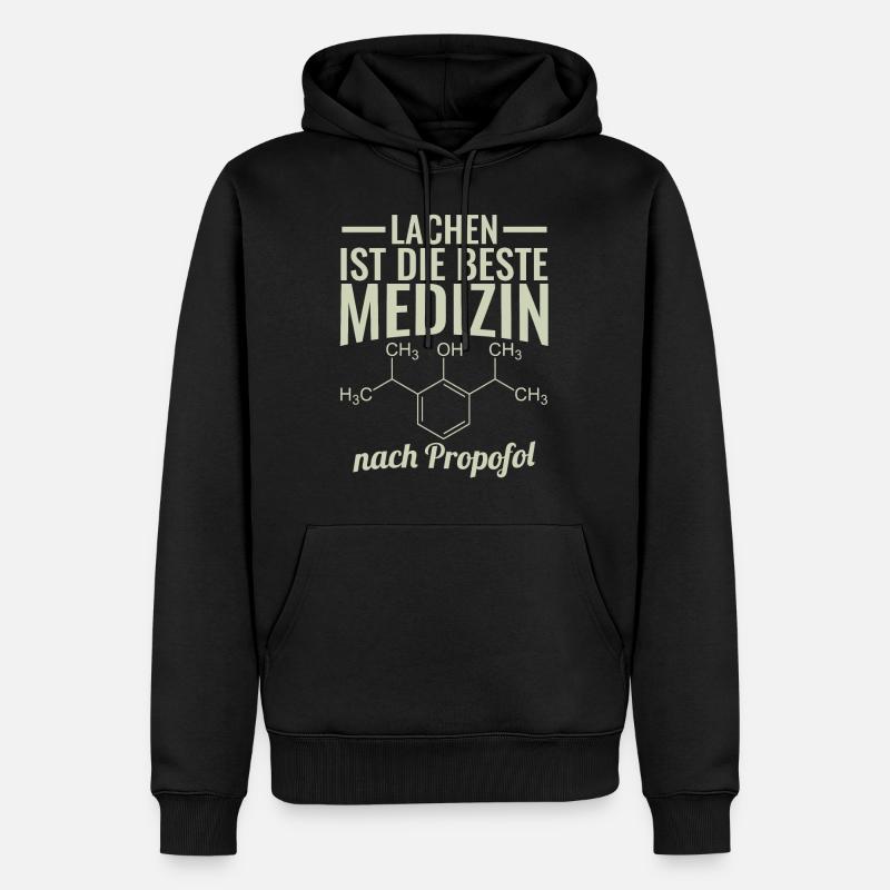 Sarkasmus Propofol Strukturformel - Männer Premium Bio Hoodie - Schwarz