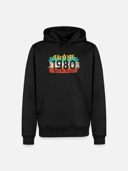 Vintage vintage 1980 retro 41-jarige verjaardag - Mannen Premium Bio hoodie - zwart