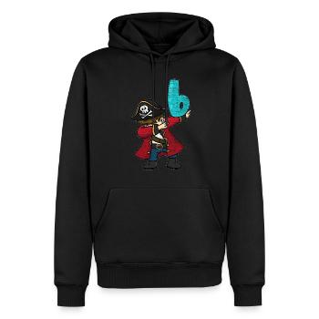 Captain Pirate Dab's 6th birthday - Men’s Premium Organic Hoodie - black - Front - Nico (187cm)