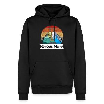 Design de la mom avec perruches - Sweat à capuche Premium bio Homme - noir - Devant - Nico (187cm)
