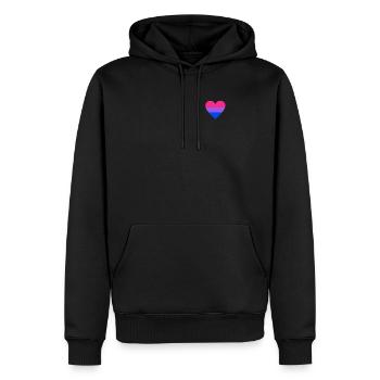 Bi heart - bisexual LGBT CSD - Men’s Premium Organic Hoodie - black - Front - Nico (187cm)