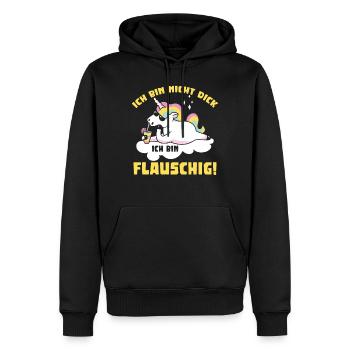 Ich bin nicht dick ich bin flauschig! - Männer Premium Bio Hoodie - Schwarz - Vorne - Nico (187cm)