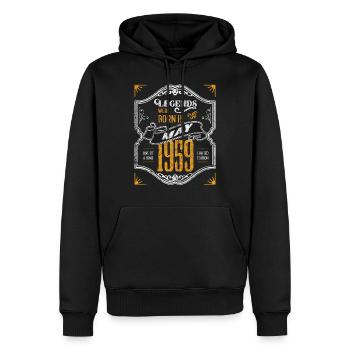 Legenden wurden im Mai 1959 geboren - Männer Premium Bio Hoodie - Schwarz - Vorne - Nico (187cm)