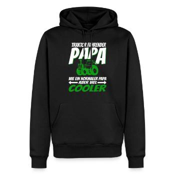 Traktor fahrender Papa wie ein normaler Papa ... - Männer Premium Bio Hoodie - Schwarz - Vorne - Nico (187cm)