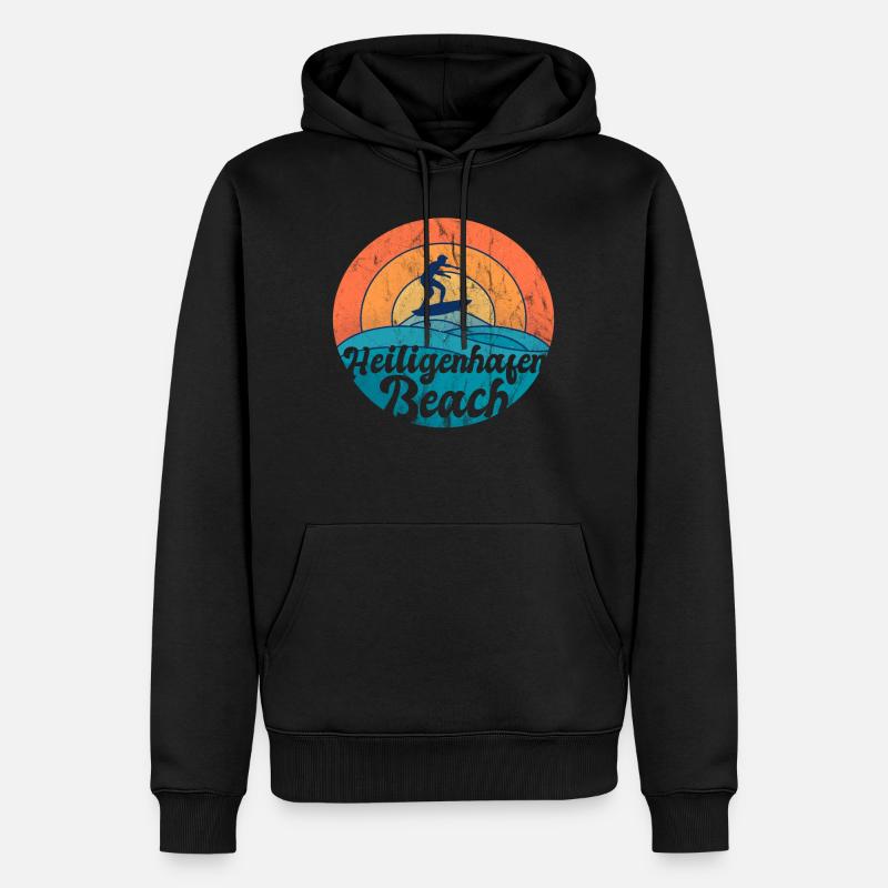 Heiligenhafen Plage vacances Souvenir Cadeau - Sweat à capuche Premium bio Homme - noir