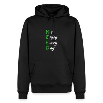 Mauvaises herbes disant - Sweat à capuche Premium bio Homme - noir - Devant - Nico (187cm)